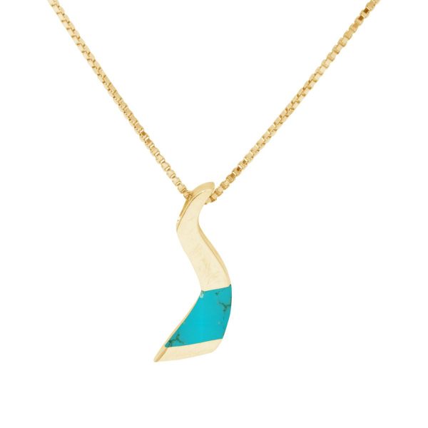 Yellow Gold Turquoise Pendant