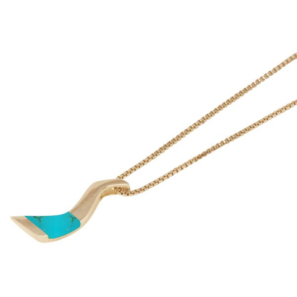 Yellow Gold Turquoise Pendant