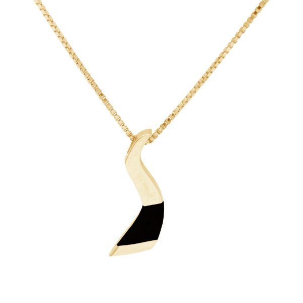 Yellow Gold Whitby Jet Pendant