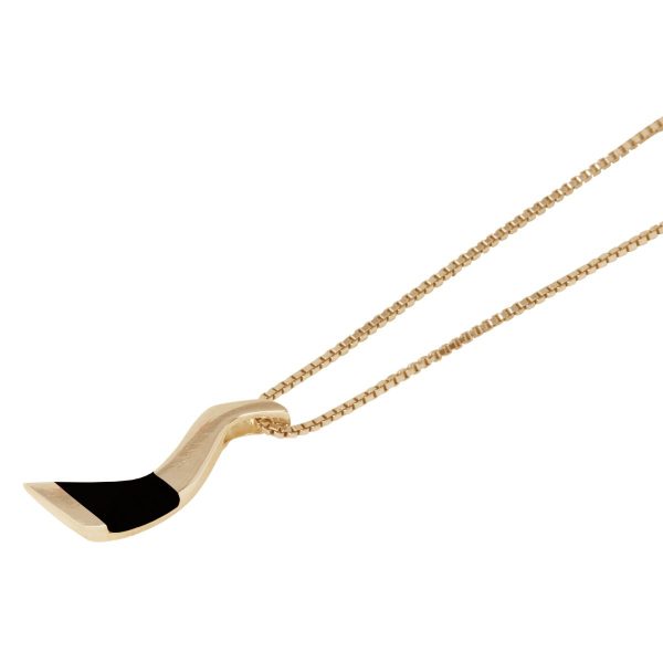 Yellow Gold Whitby Jet Pendant