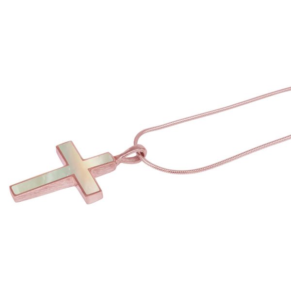 Rose Gold Mother of Pearl Cross Pendant