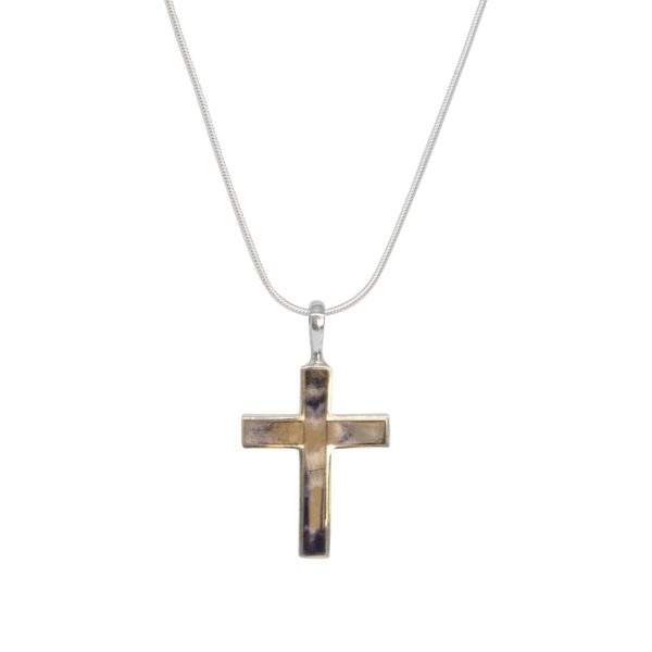 Silver Blue John Cross Pendant