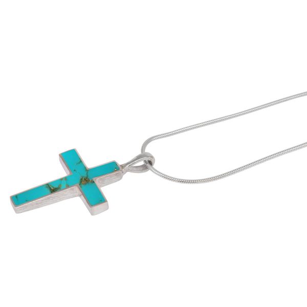 Silver Turquoise Cross Pendant