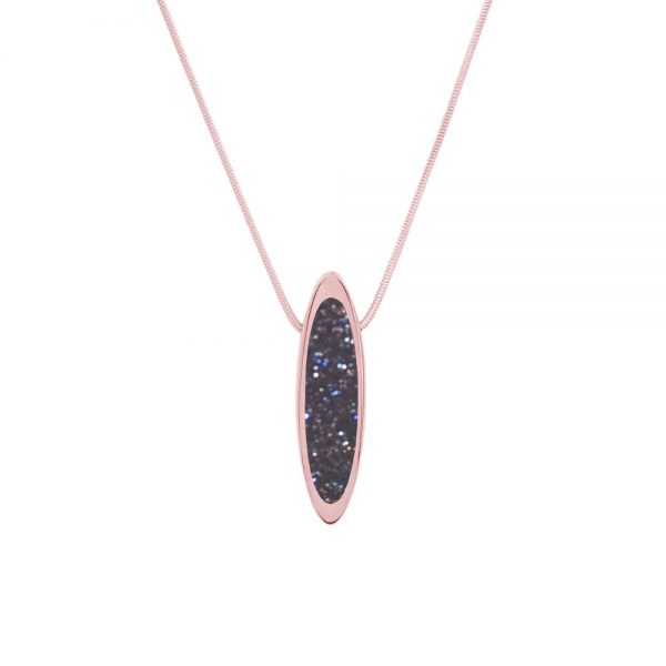 Rose Gold Blue Goldstone Pendant