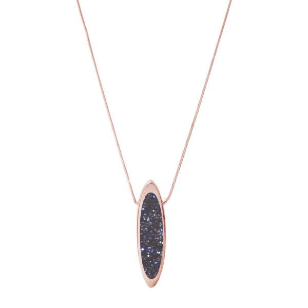 Rose Gold Blue Goldstone Pendant