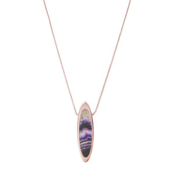 Rose Gold Blue John Pendant