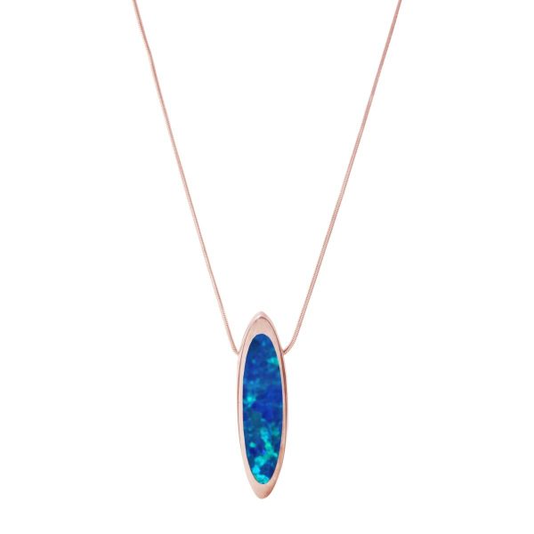 Rose Gold Opalite Cobalt Blue Pendant