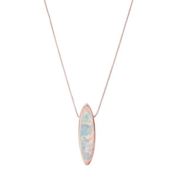 Rose Gold Opalite Sun Ice Pendant