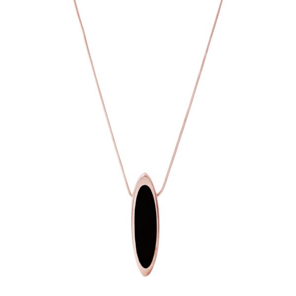 Rose Gold Whitby Jet Pendant