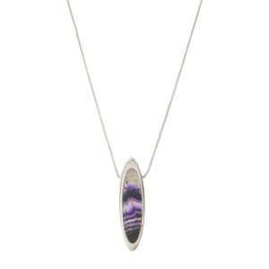 Silver Elongated Oval Pendant