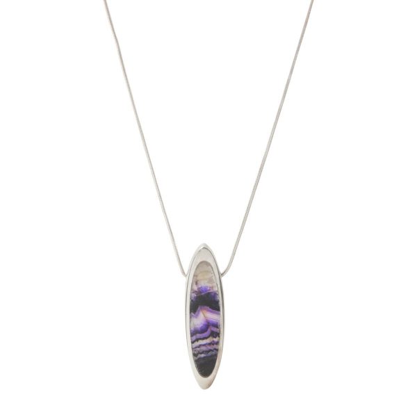 Silver Elongated Oval Pendant