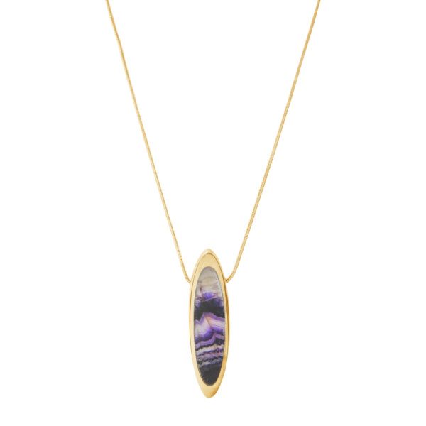 Yellow Gold Blue John Pendant