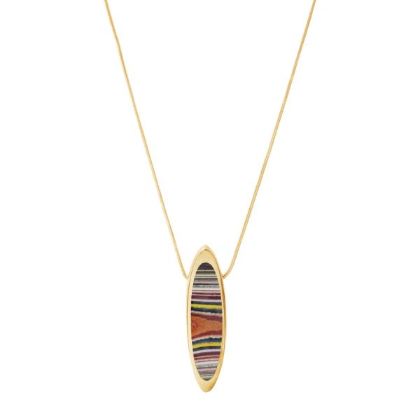 Yellow Gold Fordite Pendant