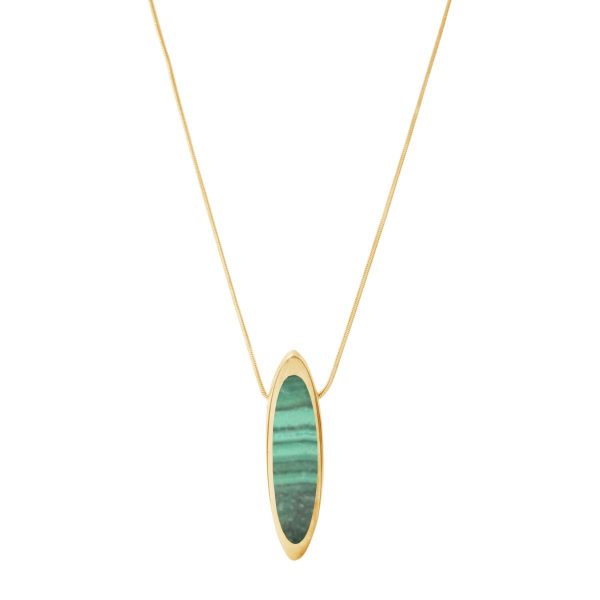 Yellow Gold Malachite Pendant