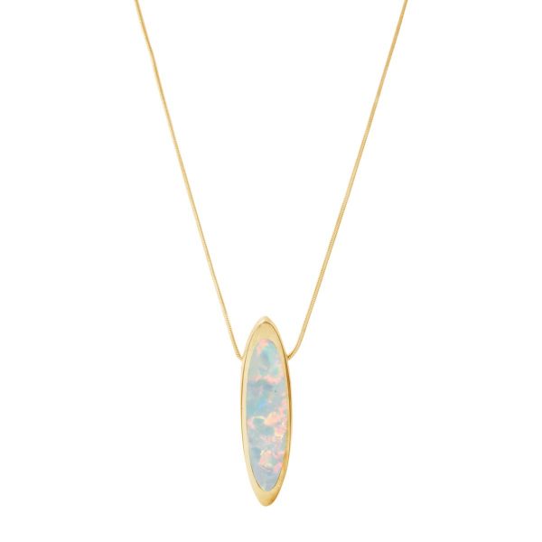 Yellow Gold Opalite Sun Ice Pendant