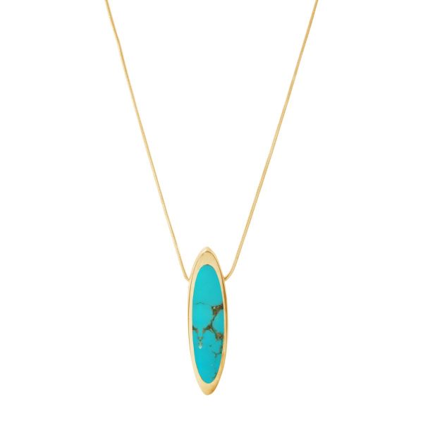 Yellow Gold Turquoise Pendant