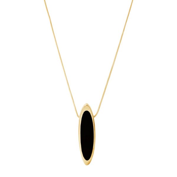 Yellow Gold Whitby Jet Pendant