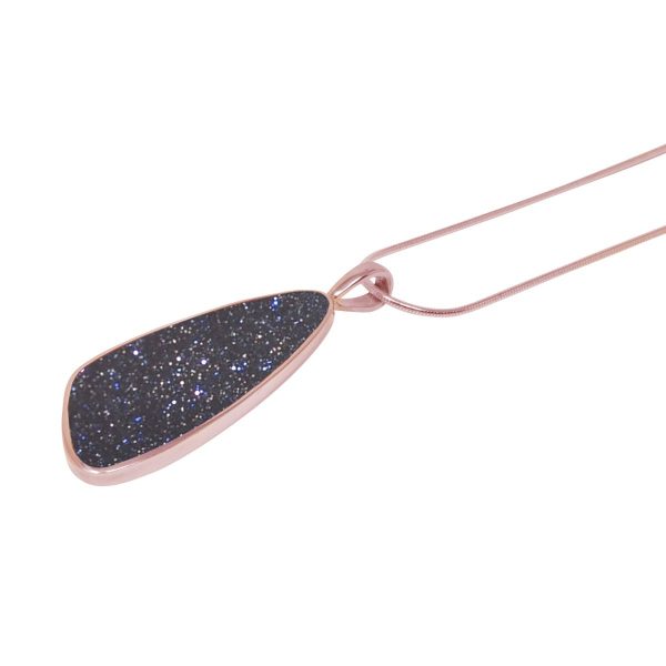 Rose Gold Blue Goldstone Pendant