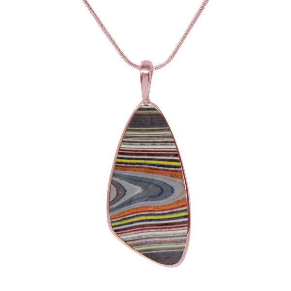 Rose Gold Fordite Pendant