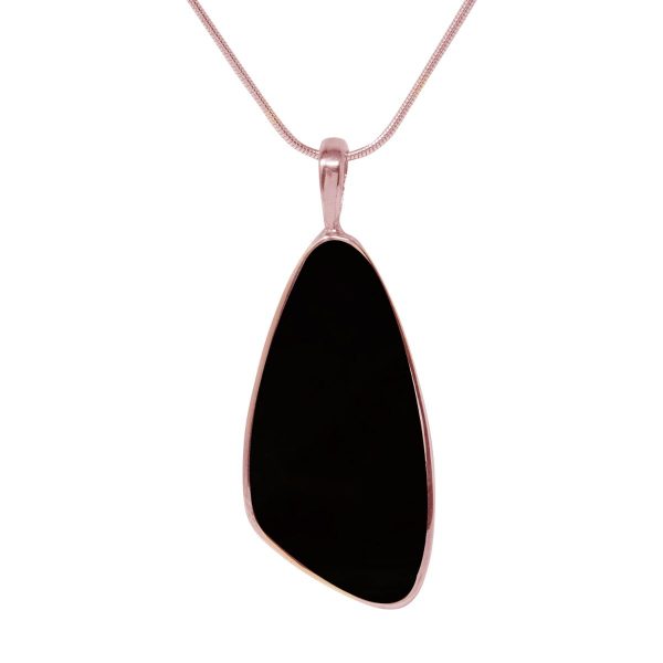 Rose Gold Whitby Jet Pendant