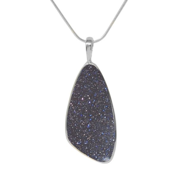 Silver Blue Goldstone Pendant