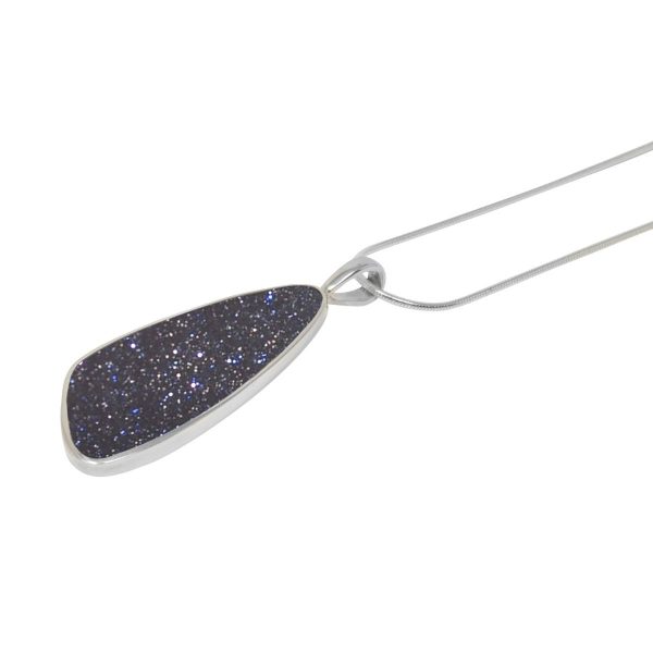 Silver Blue Goldstone Pendant