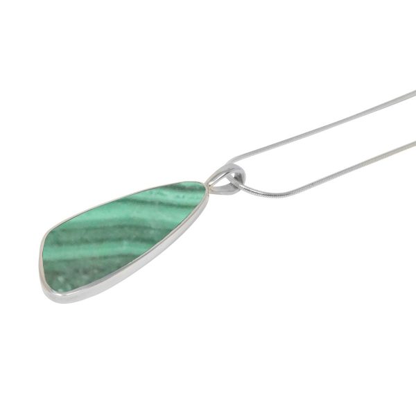 White Gold Malachite Pendant