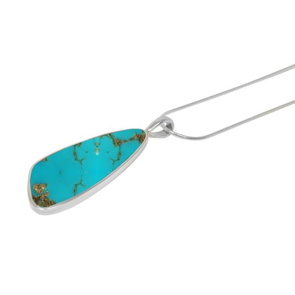 White Gold Turquoise Pendant