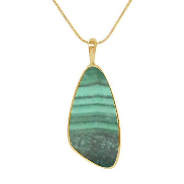 Yellow Gold Malachite Pendant