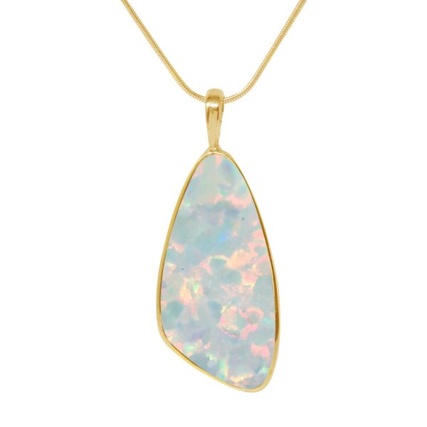 Yellow Gold Opalite Sun Ice Pendant