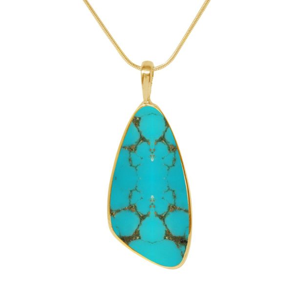 Yellow Gold Turquoise Pendant