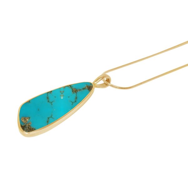 Yellow Gold Turquoise Pendant