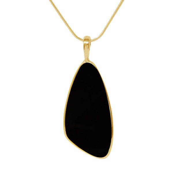 Yellow Gold Whitby Jet Pendant