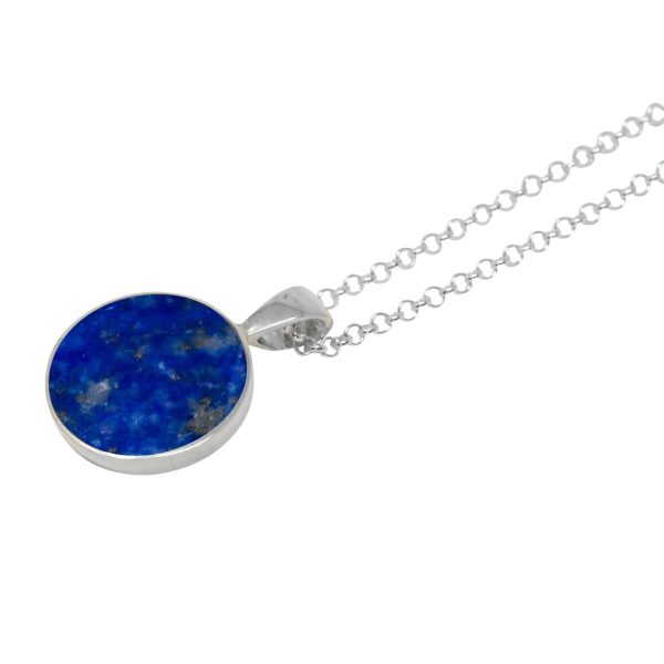 Silver Lapis Round Pendant