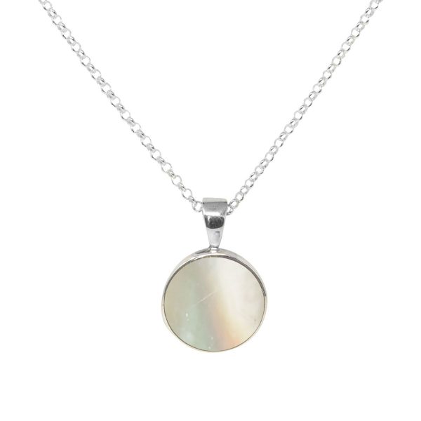 Silver Mother of Pearl Round Pendant