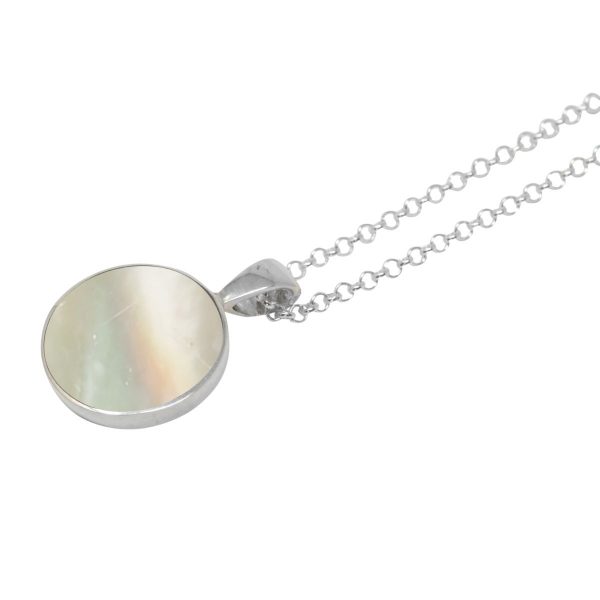 Silver Mother of Pearl Round Pendant