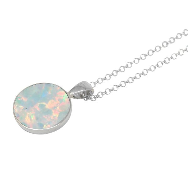 Silver Opalite Round Pendant