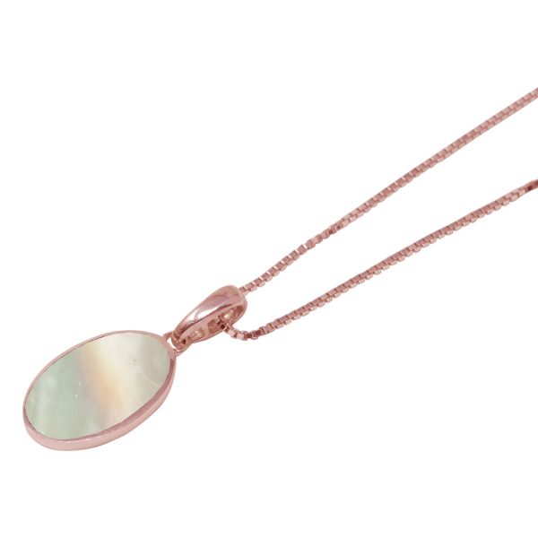 Rose Gold Mother of Pearl Oval Pendant