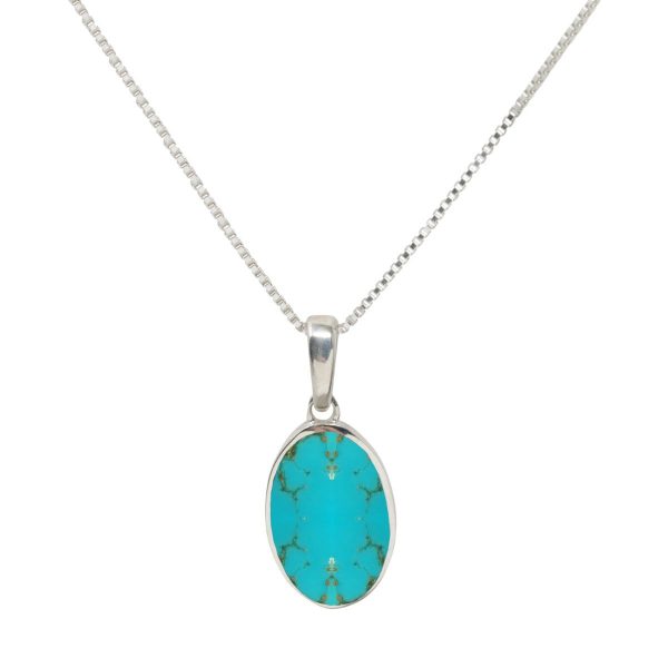 Silver Turquoise Oval Pendant