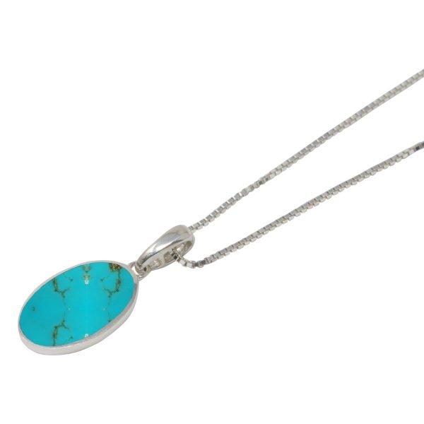 Silver Turquoise Oval Pendant