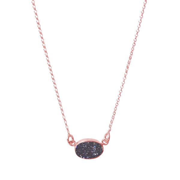 Rose Gold Blue Goldstone Single Stone Choker