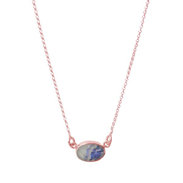 Rose Gold Blue John Single Stone Choker