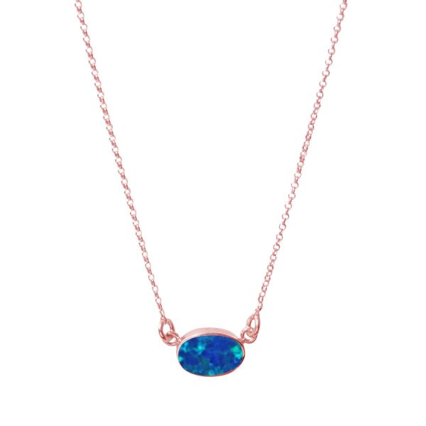 Rose Gold Opalite Cobalt Blue Single Stone Choker