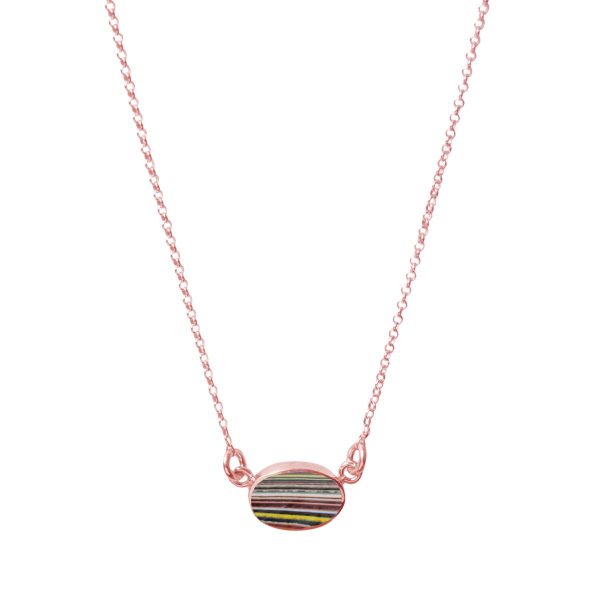 Rose Gold Fordite Single Stone Choker