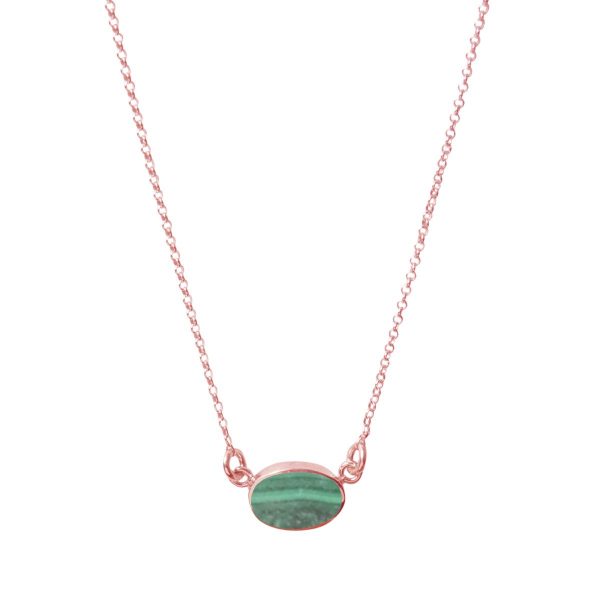 Rose Gold Malachite Single Stone Choker