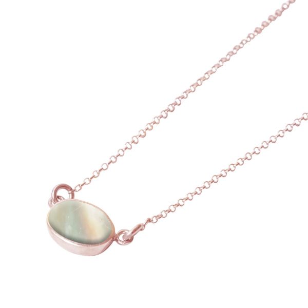 Rose Gold Mother of Pearl Oval Single Stone Choker
