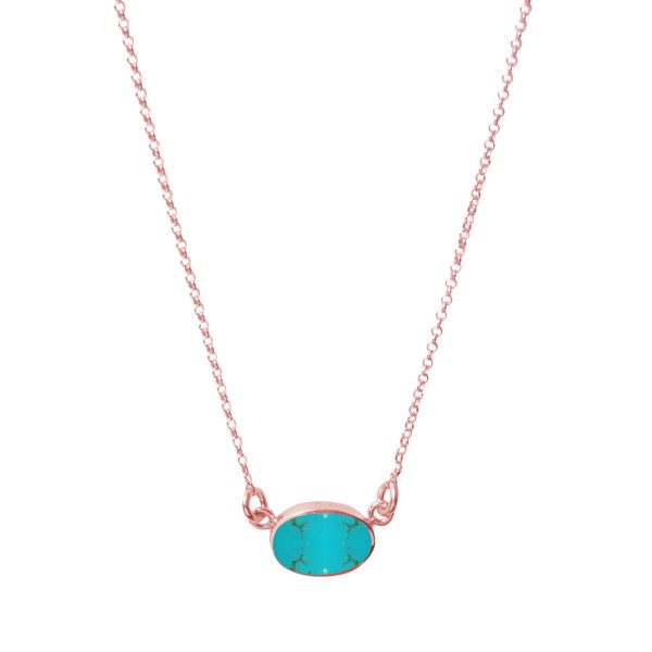 Rose Gold Turquoise Single Stone Choker