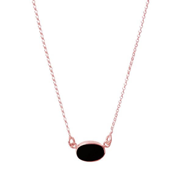 Rose Gold Whitby Jet Single Stone Choker