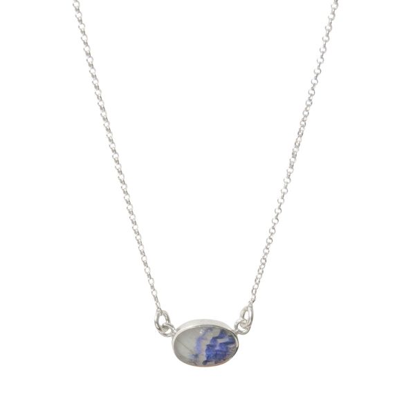 Silver Blue John Single Stone Choker