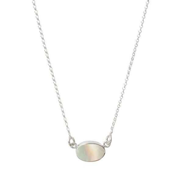 Silver Mother of Pearl Single Stone Choker